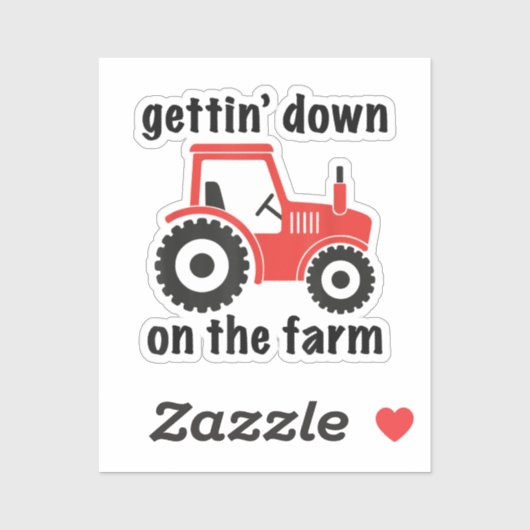 Sticker Tracteur Descendre sur la ferme Pays Nacre Danc (Feuille)