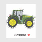 Sticker Tracteur (vert et jaune) (Feuille)