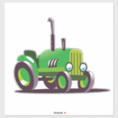Sticker Tracteur vert mignon (Feuille)