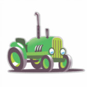 Sticker Tracteur vert mignon (Devant)