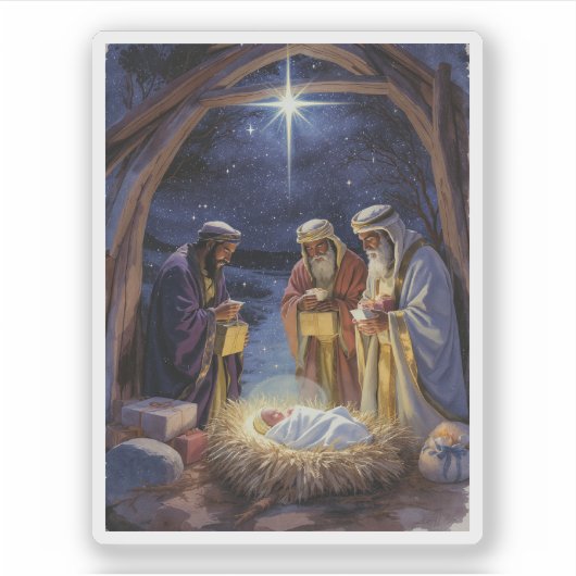 Sticker Traditional Three Wise Men Nativity (Devant)