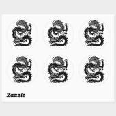 Sticker traditionnel chinois dragon rond classique (Feuille)