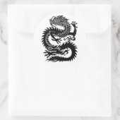 Sticker traditionnel chinois dragon rond classique (Sac)