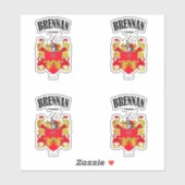 Sticker Traduction et signification irlandaises de Brennan (Feuille)