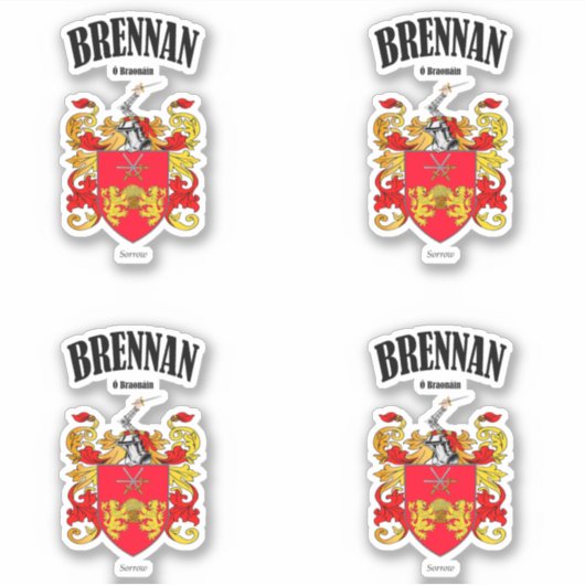 Sticker Traduction et signification irlandaises de Brennan (Devant)