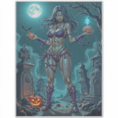 Sticker Traite d'Halloween ou ami Zombie w Cerveau (Devant)