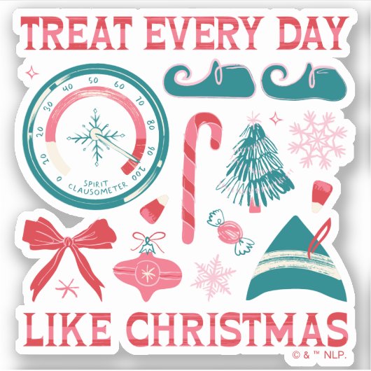Sticker Traiter chaque jour comme Noël (Devant)