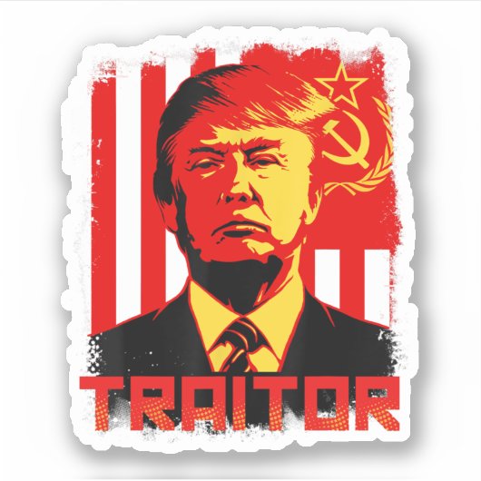 Sticker Traitor In Chief President Trump Anti Biden (Devant)