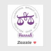 Sticker Traits des signes de la Libra Zodiac Star (Feuille)