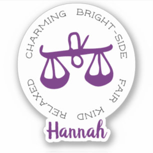 Sticker Traits des signes de la Libra Zodiac Star