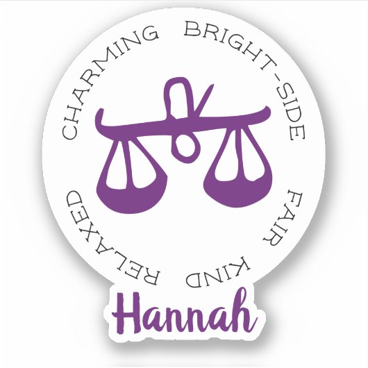 Sticker Traits des signes de la Libra Zodiac Star (Devant)