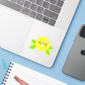 Sticker Tranche de citron (Ordinateur portable avec iPhone)
