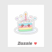 Sticker Tranche de gâteau mignonne (Feuille)