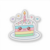 Sticker Tranche de gâteau mignonne (Devant)