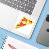Sticker Tranche de pizza (Ordinateur portable avec iPhone)