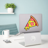 Sticker Tranche de pizza délicieuse (Ordinateur portable sur le bureau)