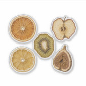 Sticker Tranches de fruits secs Orange Pomme Kiwi Figue Mo (Devant)
