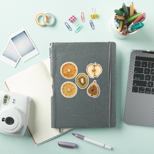 Sticker Tranches de fruits secs Orange Pomme Kiwi Figue Mo (Couverture iPad)
