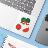 Sticker Tranches de pastèque (Ordinateur portable avec iPhone)