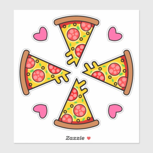 Sticker Tranches de pizza délicieuses Mandara (Feuille)