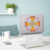 Sticker Tranches de pizza délicieuses Mandara (Ordinateur portable sur le bureau)