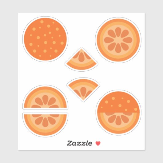 Sticker Tranches orange mignonnes (Feuille)