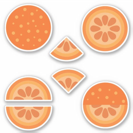 Sticker Tranches orange mignonnes (Devant)