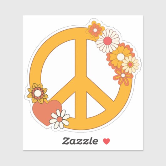 Sticker Tranquillité, Amour et Fleur imperméable (Feuille)