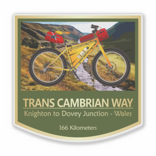 Sticker Trans Cambrian Way (vélo2) (Devant)