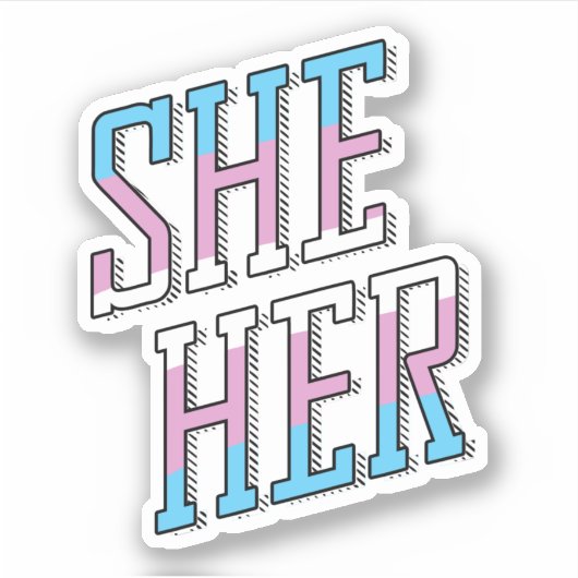 Sticker Trans Pronononounes Elle Son (Devant)