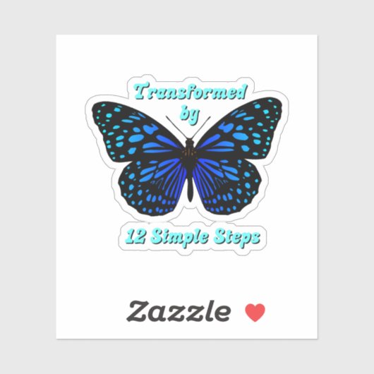 Sticker Transformé par 12 étapes simples, AA, NA, Al-Anon (Feuille)