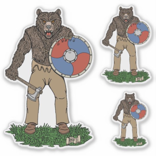 Sticker Transformé Viking Berserker ou Werebear (Devant)