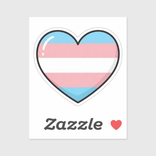 Sticker Transgender Flag Heart | LGBTQIA+  (Feuille)