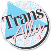 Sticker Transgenre Ally Rose Bleu 80s Memphis (Devant)