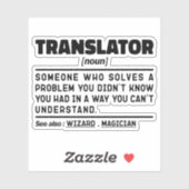 Sticker Translator Noun Définition Anniversaire Présent Am (Feuille)