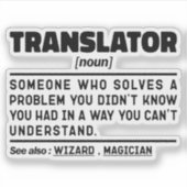 Sticker Translator Noun Définition Anniversaire Présent Am (Devant)