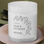 Sticker Translucide Botanique Simple Bougie Jar 3x3 Étique