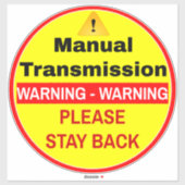 Sticker Transmission manuelle de l'avertissement de voitur (Feuille)