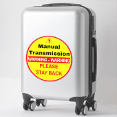 Sticker Transmission manuelle de l'avertissement de voitur (Sur valise)