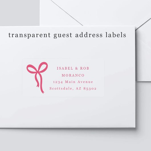 Sticker Transparent Bow Wedding Guest Address Labels