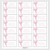 Sticker Transparent Bow Wedding Guest Address Labels (Feuille)