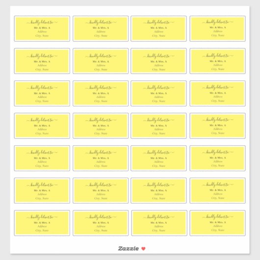 Sticker Transparent Calligraphy do-it-yourself Adresse de  (Feuille)