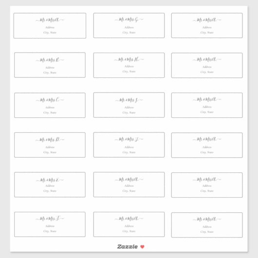 Sticker Transparent Calligraphy do-it-yourself Adresse de  (Feuille)