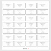 Sticker Transparent Calligraphy do-it-yourself Adresse de  (Feuille)