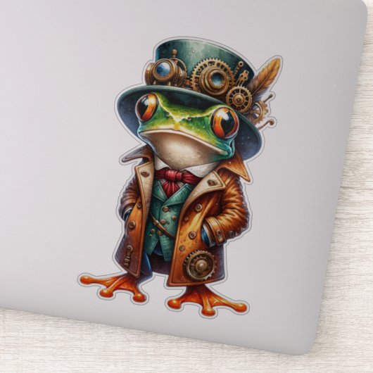 Sticker transparent de grenouille à vapeur (Détail)