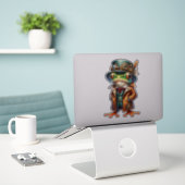 Sticker transparent de grenouille à vapeur (Ordinateur portable sur le bureau)