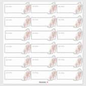 Sticker Transparent Guest Adresse H2 Dusty Roses (Feuille)