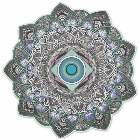 Sticker transparent Mandala géométrique (Devant)