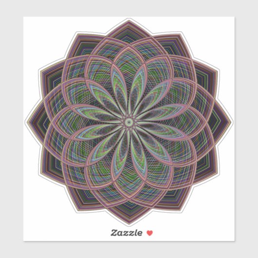 Sticker transparent Mandala géométrique (Feuille)