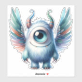 Sticker transparent monstre à un oeil (Feuille)